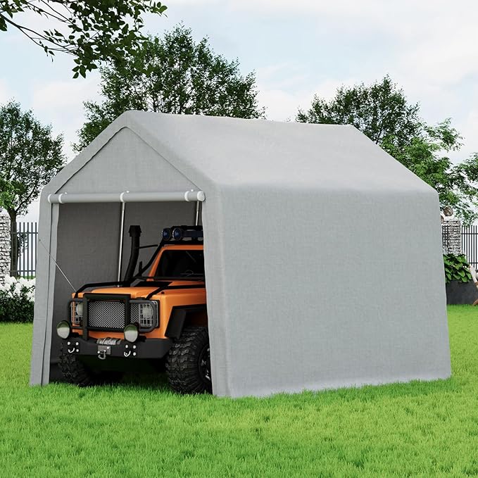 10×15 ft Outdoor Storage Sheds Portable Storage Shelter Shed with Roll up Zipper Doors Waterproof Outside Utility Shed Garage Tent for Motorcycle Bicycles and Camping Tools