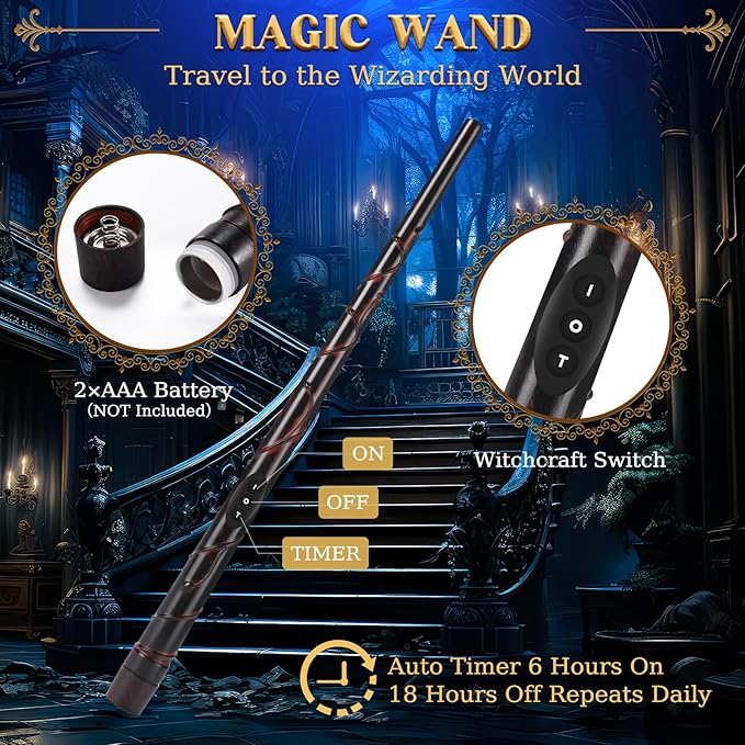 Halloween Decorations - Floating Candles with Wand &amp 6-Hour Timer - Flameless LED Hanging Candles with Clip Battery Operated Window Taper Candle for Indoor/Outdoor Halloween &amp Holiday Decor 1