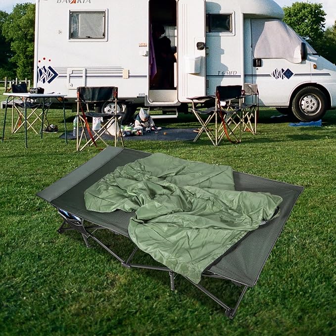 REDCAMP 39.4 W Extra Large Camping Cot for Adults 500lbs Oversized Tall Sleeping Cots Heavy Duty XXL Cots Portable for Outdoor Indoor Office Dark Grey