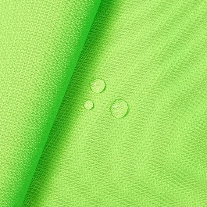 Ottertex Polyester Ripstop Fabric PU Coated 200 Denier 8.7oz 59/61 Wide Waterproof Tent Water Repellent Dustproof Airtight Inflatable Flag Tarp Cover Excellent Fabric for Kites (5 Yard Neon Green)