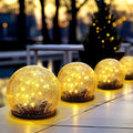 Honoson Solar Globe Lights Outdoor - Waterproof Cracked Glass Balls for Garden Patio Lawn &amp Yard Warm White Solar LED Lights with Easy Installation &amp Durable Design(3.9 Inch4 Pieces)