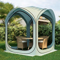 6x6FT Pop-Up Screen House Tent Instant Portable Screen Room Canopy with Mesh Doors and Carry Bag for Patio Backyard Deck Camping and Outdoor Activities Pale Blue