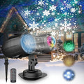 3-in-1 Christmas Projector Lights Outdoor Holiday Light Projector with Snowfall Storm Ocean Wave &amp Red Green Laser Effects Dual Lens IP65 Waterproof Decorations w/Remote Timer &amp Adjustable