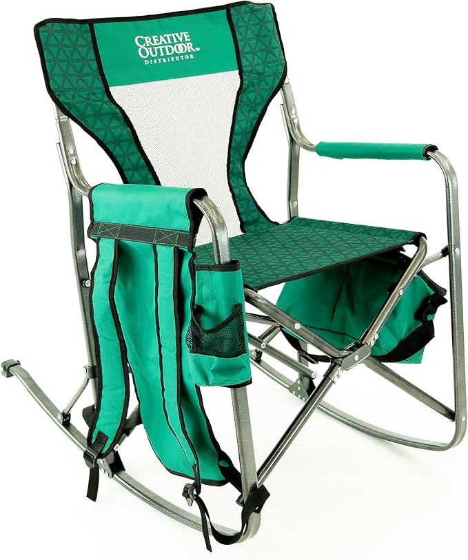 Creative Outdoor Collapsible Folding Rocking Director Chair | Camping Picnic Beach &amp Patio