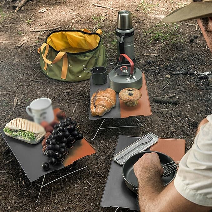 Picnic Tables Folding Camping Table Portable Beach Collapsible Picnic Table+Bag Aluminum Alloy Outdoor Mini Barbecue Table Tea Desk