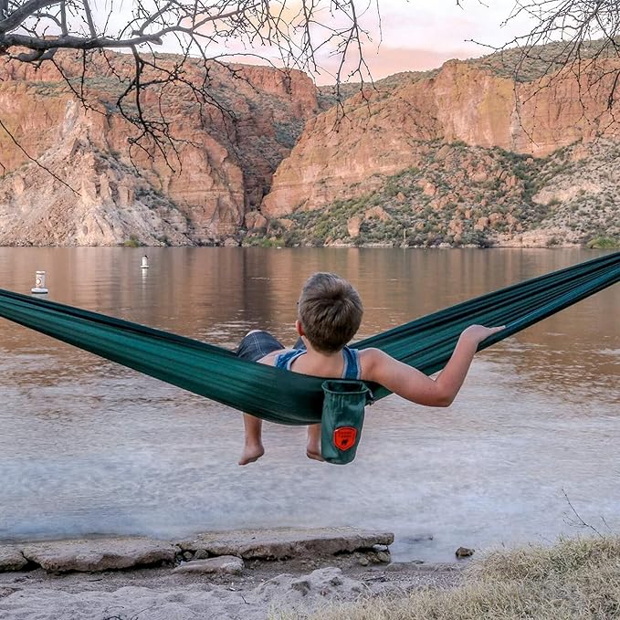 Grand Trunk Ultralight Camping Hammock - Lightweight and Portable Travel Hammock for Camping Hiking Backpacking Beach and Other Travel Green