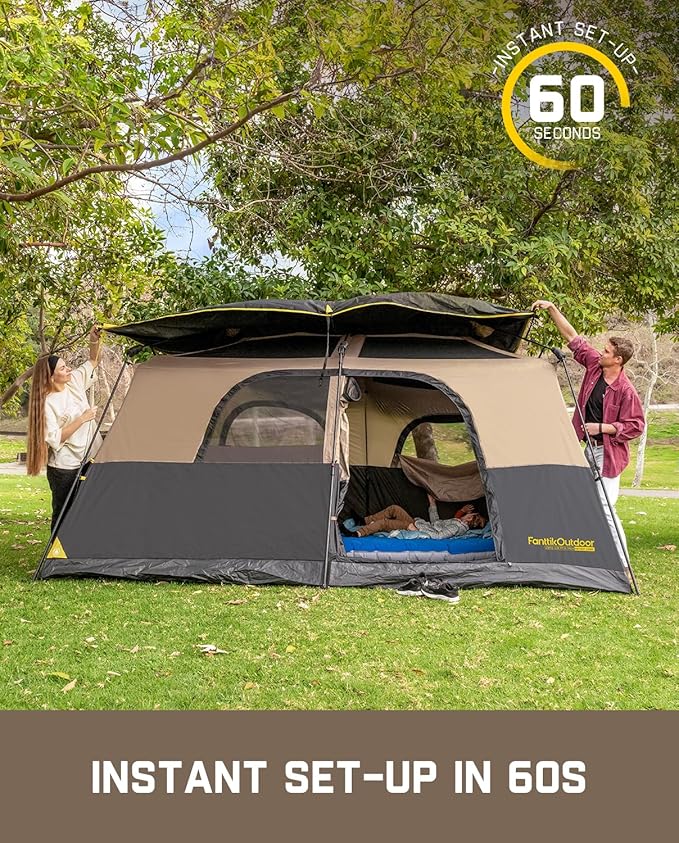 FanttikOutdoor Zeta C8 Pro Max Instant Cabin Tent &amp FanttikOutdoor Zeta C2 Camping Tent