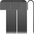 16 Inch J Hook Rebar Stakes 30 Pack Heavy Duty 5/16 Inch Diameter Black E-Coated Steel Wind Resistant Ground Anchors for Trampoline Bounce House Dog Kennel Chain Link Fence &amp Gazebo