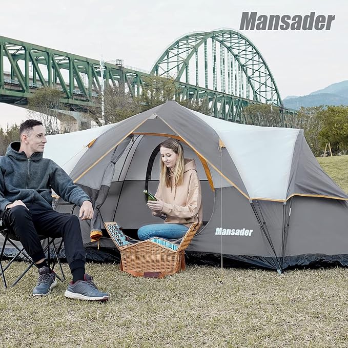 6 Person Family Camping TentWaterproof Windproof with Top RainflyEasy Set UpPop Up Tent for Outdoor Camping Hiking Trave