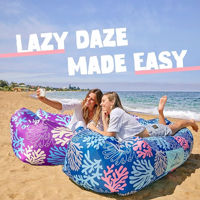 AlphaBeing Inflatable Lounger Beach Chair Accessories Air Sofa Hammock Inflatable Couch for Camping Backyard Lakeside with Compression Sacks Ideal Outdoor Gifts for Adults