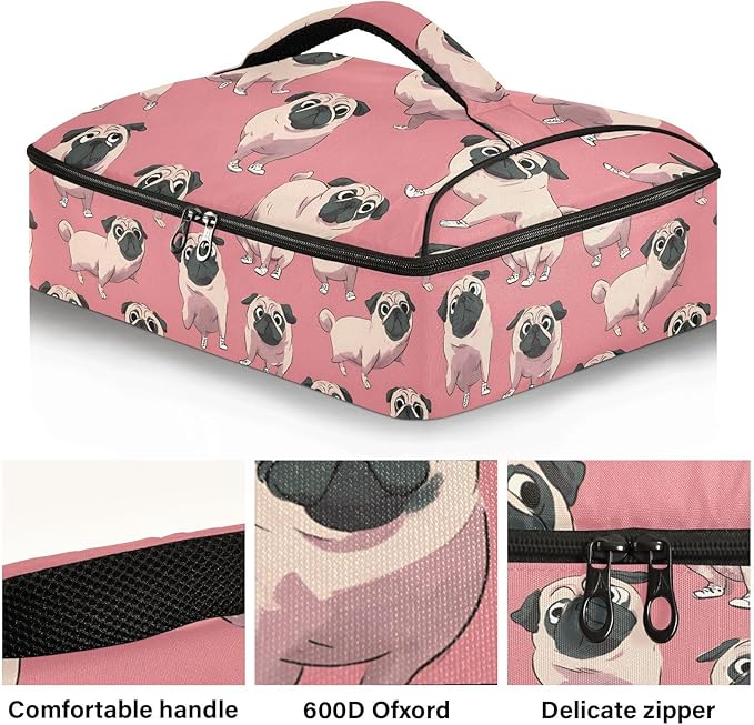 Casserole Carrier Dog PosesInsulated Casserole Carrier for Hot or Cold Food Thermal Lunch Tote for Potluck Parties Picnic Beach Fits 9 x 13 Inches Baking Dish