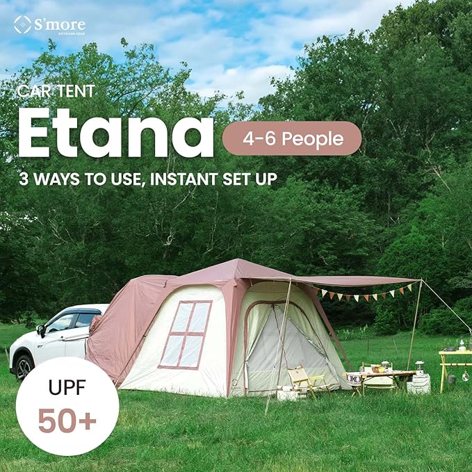 S'more Etana SUV Tent for Camping Waterproof Car Tent Easy Setup for Car Camping Family Glamping 13' W X 13' L X 5.9' H
