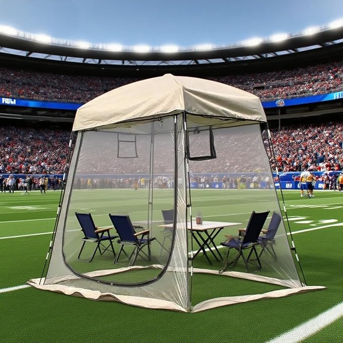 2-3 Person Clear Sport Tent with Extra Rain Cover - Windproof Winter Tent for Ice Fishing Backyard &amp Outdoor Sports