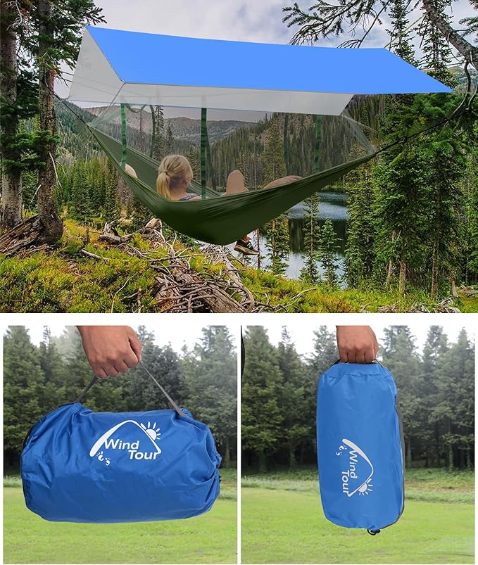 Wind Tour Portable Multifunctional Tent Footprint Traveling Awning Backpacking Rain Fly Tarp Waterproof Shelter Outdoor Camping Tarp Sun Shelter for Hiking Beach (177236 in)