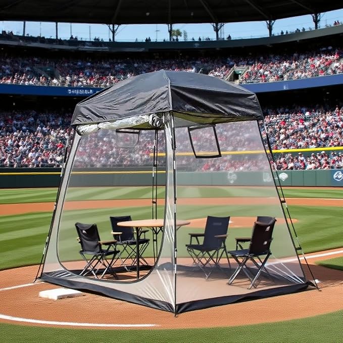 2-3 Person Clear Sport Tent with Extra Rain Cover - Windproof Winter Tent for Ice Fishing Backyard &amp Outdoor Sports