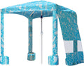 AMMSUN Beach Cabana 6.2'×6.2' Beach Canopy Easy Set up and Take Down Cabana Tent with Sand Pockets Instant Sun Shade with Side Wall Tropical Aqua