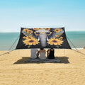 ALAZA Funny Elephant Sunflowers Beach Tent Sun Shelter UPF50+ Protection Beach Shade Canopy w/ 4 Sandbags for Outdoor Camping Fishing Backyard Fun Picnic 10x9 ft