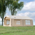 Oxford Inflatable Tent for Camping with Hand Pump 4 Season Glamping Tents with Stove Jack for 8-12 Person Waterproof Outdoor Party Camping Festival