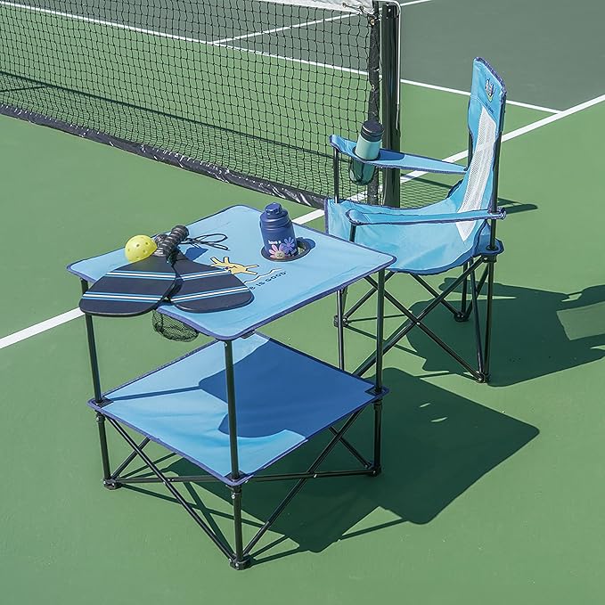Life is Good Mesh Back Quad Chair Portable Outdoor Folding Chair with Carry Bag for Beach Sports Tailgates Camping Fishing