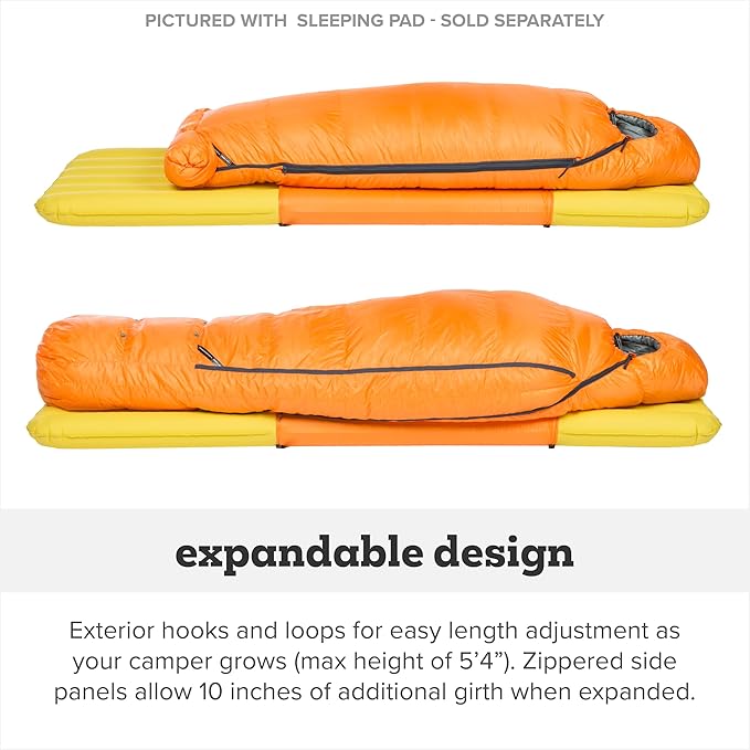 Big Agnes Torchlight EXP - 650 RDS DownTek Ultralight Sleeping Bag Backpacking Gear Compact Cold Weather Camping Mummy