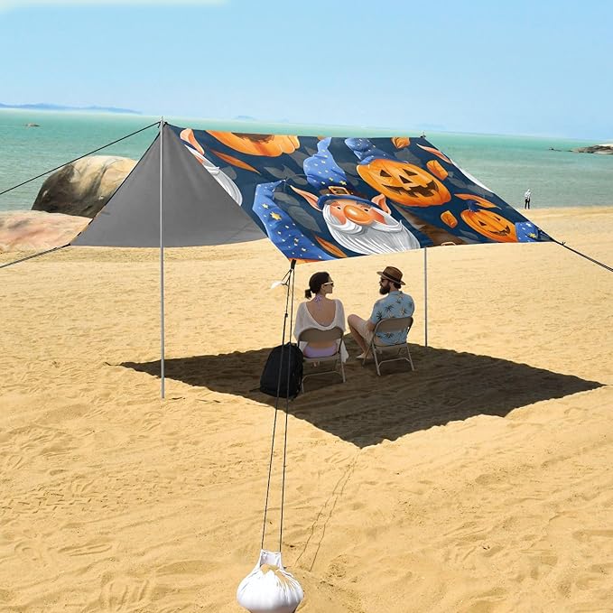 Beach Tent Sun Shelter Halloween Hat Pumpkin Dwarf Lightweight &amp Easy Setup Beach Shade Canopy for Camping Fishing