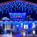 Icicle Christmas Lights Outdoor 132ft 1280 LED Icicle Lights for Outside Plug in Twinkle Lights Indoor with 8 Modes Timer Waterproof for House Holiday Decor Wedding Christmas Decorations Blue