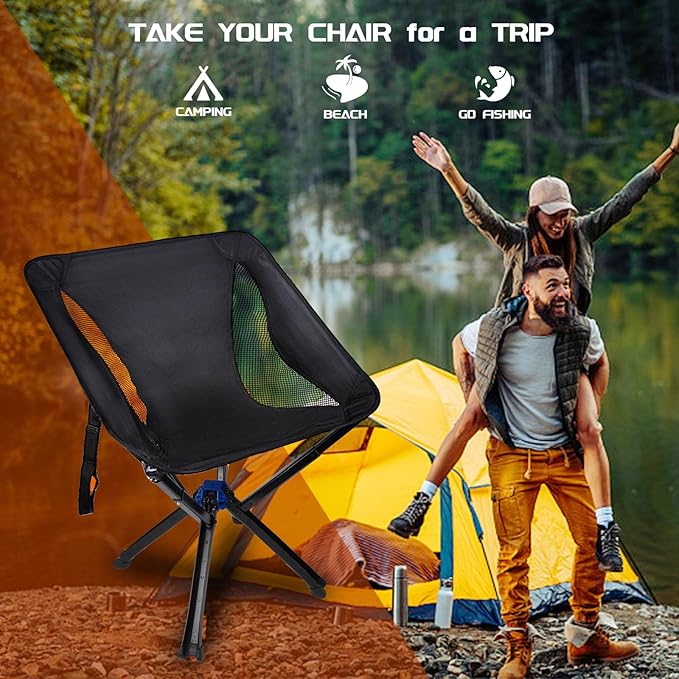 Portable Camping Chair Folding Beach Backpacking Chair for Adults Hiking Climbing Picnic for Outdoor with Carry Bag.