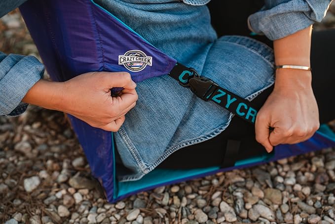 Crazy Creek Original Chair Perfect for Stadium Seats Camping Hiking &amp More Comfort on All Terrains Adjustable Straps Lightweight Design Water-Resistant