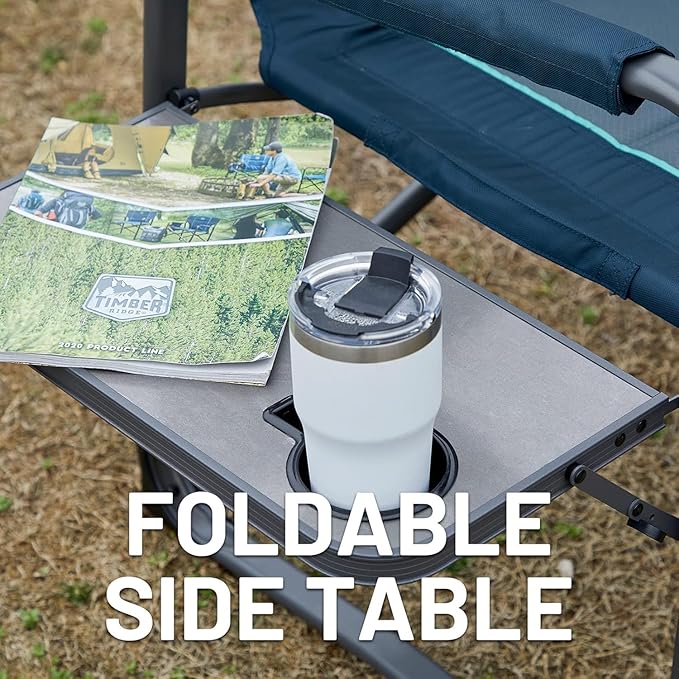 Timber Ridge XXL Directors Chair 600lbs Capacity Heavy Duty Folding Camping Chair with Side Table &amp Insulated Pocket Oversized Portable Chair with Carry Strap