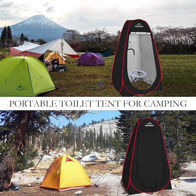 Your Choice Pop Up Privacy Shower Tent 3.9 x 3.9 x 6.2FT Portable Camping Changing Room Instant Setup Outdoor Shelter with Silver Coating Vent Window &amp Carry Bag for Beach Hiking &amp RV | Po