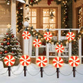 Ultimate Unicorn Christmas Lollipop Pathway Lights for Garden Christmas Decoration Red 10 LED Peppermint String Lights with Stakes for Outdoor Sidewalk Pathway Rooftop Lawn Garden
