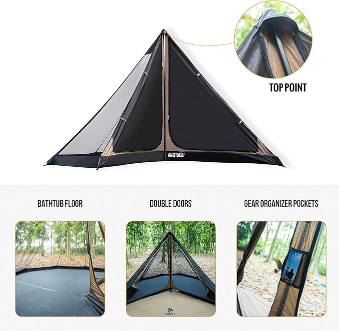 OneTigris 2 Person Mesh Inner Tent for The Northgaze Hot Tent - 4000mm Floor for Camping and Hiking