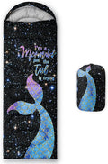 Kids Sleeping Bag for Boys GirlsSparkle Mermaid Print-Lightweight Warm Portable Outdoor Indoor-Waterproof Cold Weather Resistant Sleeping Bag for Camping Hiking(Mermaid)