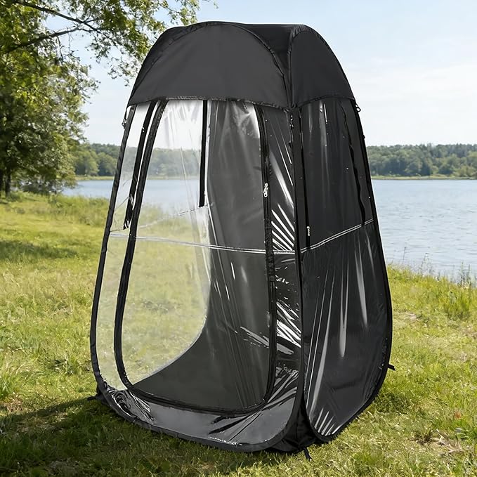 Portable Pop Up Sports Tent for 1 Person - 10 Second Instant Shelter with Clear View Wind &amp Rain Protection for Outdoor Games Fishing Camping Lightweight &amp Easy Carry
