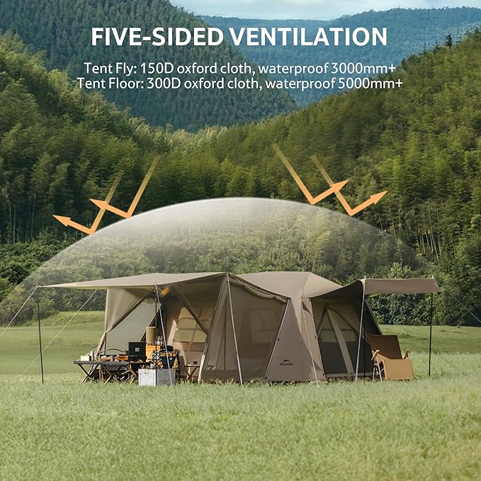 Naturehike Village 8 Person Tent with Porch and The Footprint