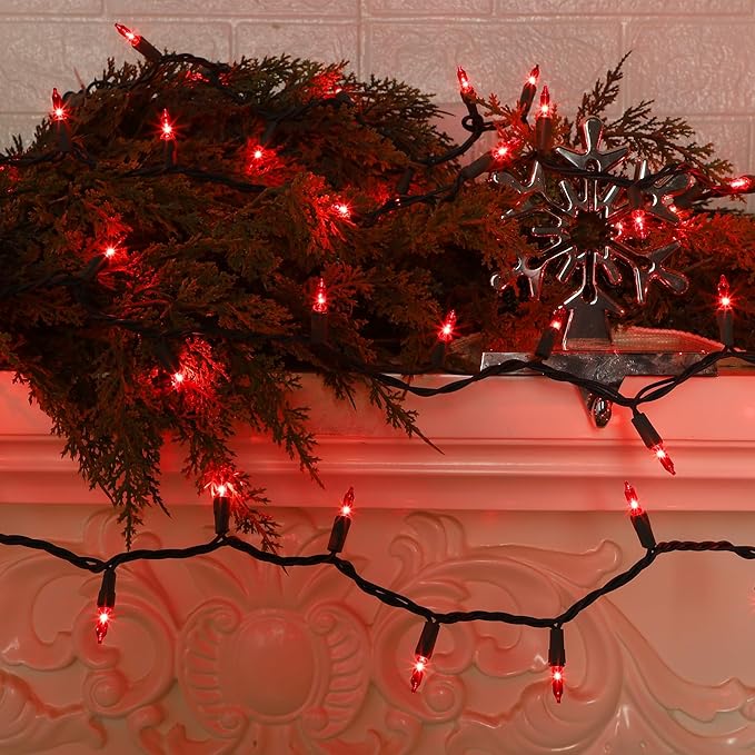 3 Pack Red Valentines String Lights 100 Count Each Incandescent Mini Christmas Lights Connectable Xmas Tree Light for Indoor Outdoor Garland Birthday Holiday Wedding Festival Party