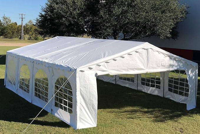 DELTA 26'x16' Budget PE Party Tent + (2) Long Bags + (1) Short BagTents for Partiescarpas para FiestasHeavy Duty Upgraded Galvanized Wedding Tent Canopy Big Tents Carport Outdoor Event