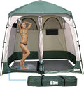 EasyGo Product Shower Shelter – Giant Portable Outdoor Pop UP Camping Shower Tent Enclosure – Changing Room – 2 Rooms – Instant Tent – 7.5' Tall x 4' Deep x 7.5' Wide Green