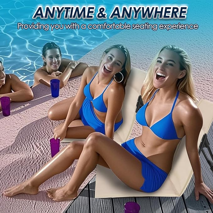 Gugxiom 2 Pcs Foldable Pool Chairs Portable Outdoor Chair for Poolside Beach Chairs for Beach Poolside Camping Picnic Lawn Accessories (White)