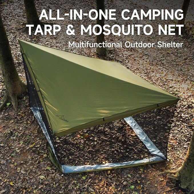 Hammock Screen House with 2 Openings Lightweight Camping Tarp Tent Mosquito Net for Camping Picnics Backyard and Backpacking