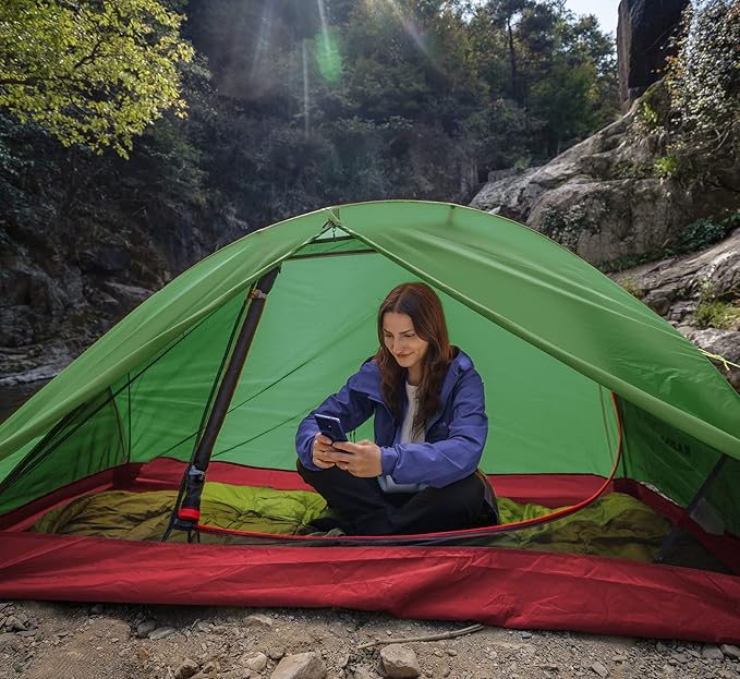 KAZOO Waterproof Backpacking Tent Ultralight 1/2 Person Lightweight Camping Tents 1/2 People Hiking Tents Aluminum Frame Double Layer | Waterproof Camping Tents 1/2 People Hiking Tents Aluminum Fr
