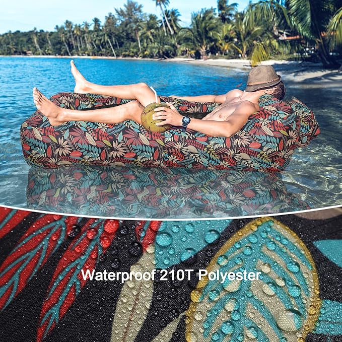 Inflatable Couch Air Lounger for Adults Ultralight Portable Blow up Couch Air Sofa Inflatable Beach Lounger Bed for Camping Hiking Festival Backyard Lawn No Pump Required