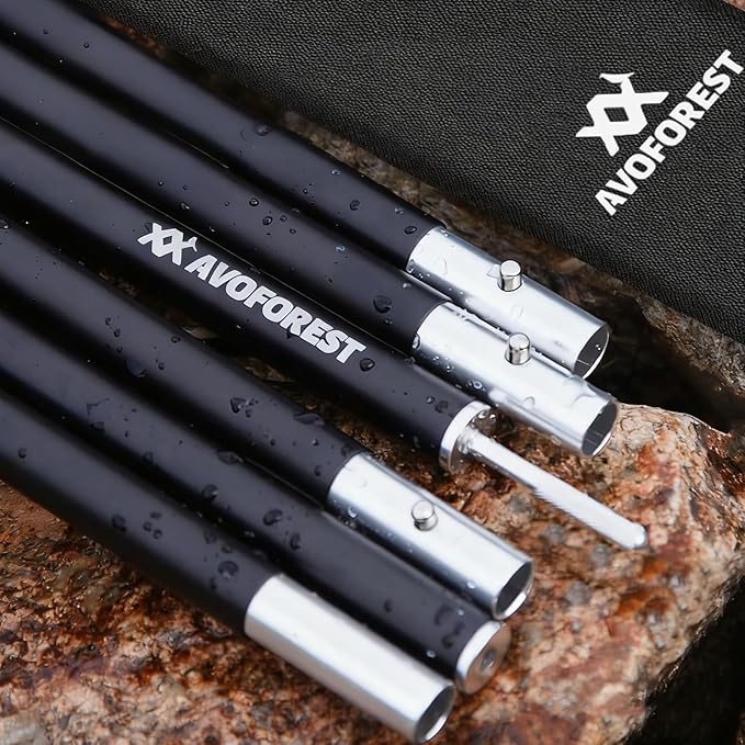 Tent Poles for Tarp AVOFOREST Camping Tent Tarps Poles Adjustable Aluminum Camping Accessories 80in Heavy Duty Poles Thicker Tent Pole with a Diameter of 0.75in for Backpacking Hiking Awning