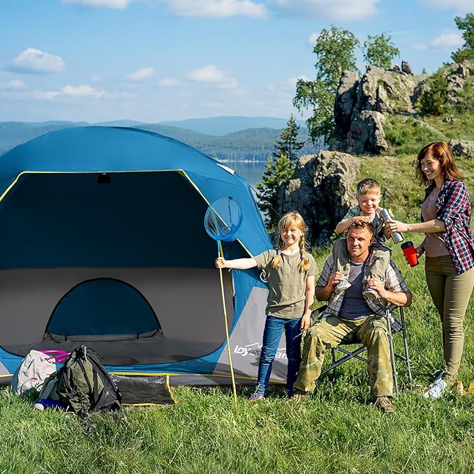 Tents 4 Person Camping Tent Easy Setup Waterproof Family Tents for Camping Portable Dome Tent for Outdoor Camping with Rainfly Carry Bag