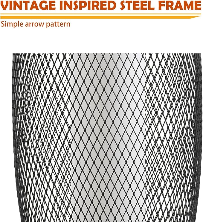 Solar Yard Solar Outdoor Floor Lamp Metal Wire Shade LED Modern Outdoor Flickering Lantern Weather Resistant for Balcony Porch Garden Pathway Black