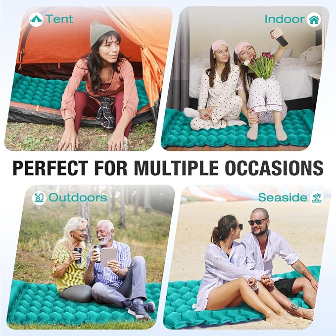 Single Portable Inflatable Outdoor Mattress Camping Sleeping Pad Sleeping Pad for Camping Backpacking Hiking Tent Folding Inflatable Waterproof Ultra Lightweight