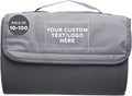 DISCOUNT PROMOS Custom Roll Up Picnic Blankets Set of 10/50/100 Personalized Bulk Pack Great for Camping Picnic Beach Sports Outdoor Activities - Grey
