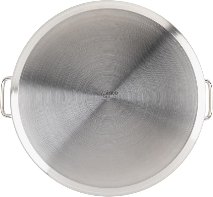 Winco Heavy-Duty Stainless Steel Stock Pot with Cover 60 Quart