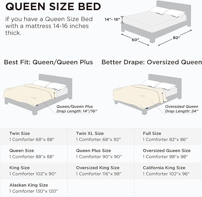 Bedsure Comforter Duvet Insert - Quilted Comforters Queen Plus Size All Season Duvet GentleSoft Down Alternative Bedding with 8 Tabs Gifts for Women/MenLight GreyQueen Plus 90 x 90 Inches