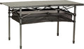 Lippert Camping Dining Table Slatted Aluminum Tabletop Foldable Design Heavy-Duty Steel Legs Powder-Coated Protection Mesh Storage Shelf 80-lb. Capacity Carrying Bag - 2022122524